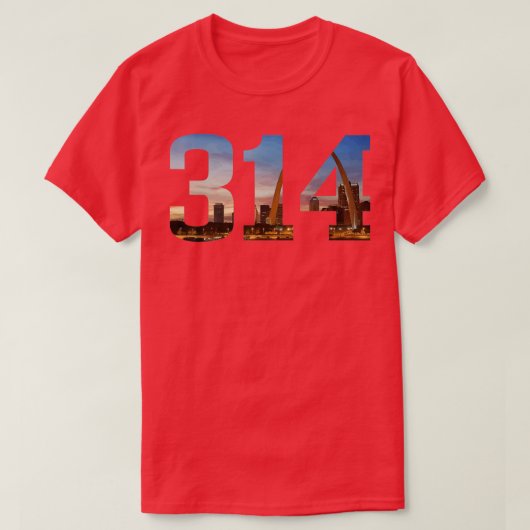 St. Louis 314 Area Code  Skyline Missouri TS T-shirt (Design voorkant)