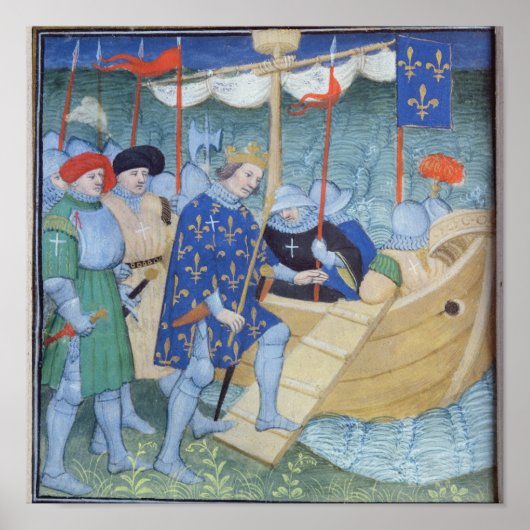 St. Louis aan het inschepen voor de kruistochten Poster (Voorkant)