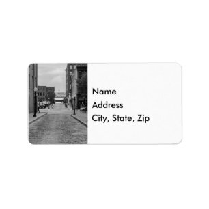 St Louis Alley Grayscale Etiket