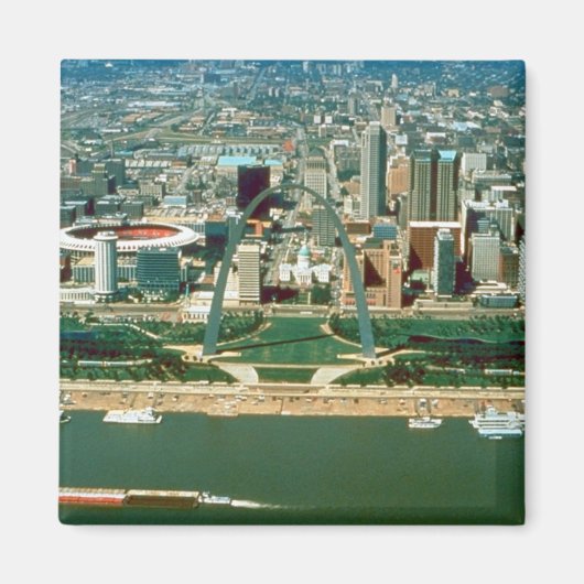 St. Louis Arch en Skyline Magneet (Voorkant)