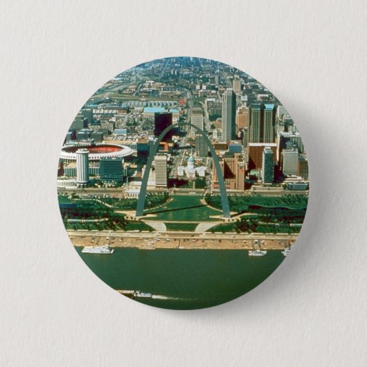 St. Louis Arch en Skyline Ronde Button 5,7 Cm (Voorkant)