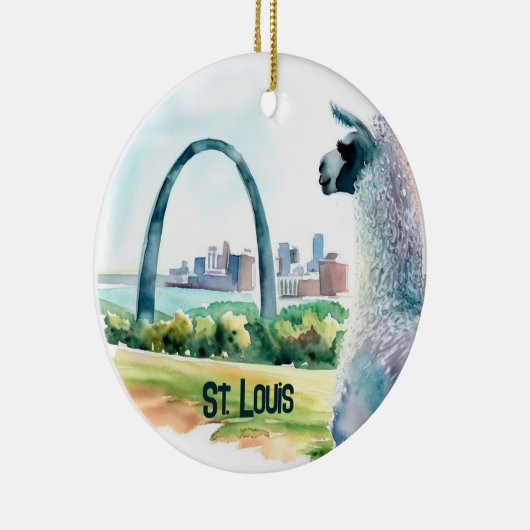 St. Louis Arch Llama Souvenir Keramisch Ornament (Rechts)