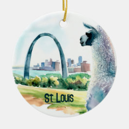 St. Louis Arch Llama Souvenir Keramisch Ornament