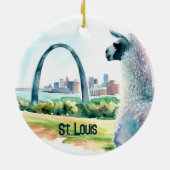 St. Louis Arch Llama Souvenir Keramisch Ornament (Achterkant)