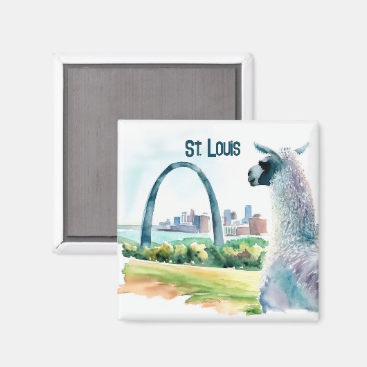 St. Louis Arch Llama Souvenir Magneet (Voorkant / Achterkant)