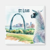 St. Louis Arch Llama Souvenir Magneet (Voorkant)
