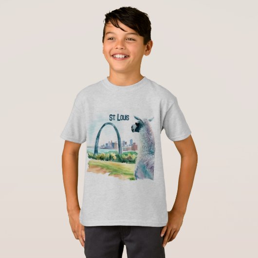 St. Louis Arch Llama Souvenir T-shirt (Voorkant volledig)