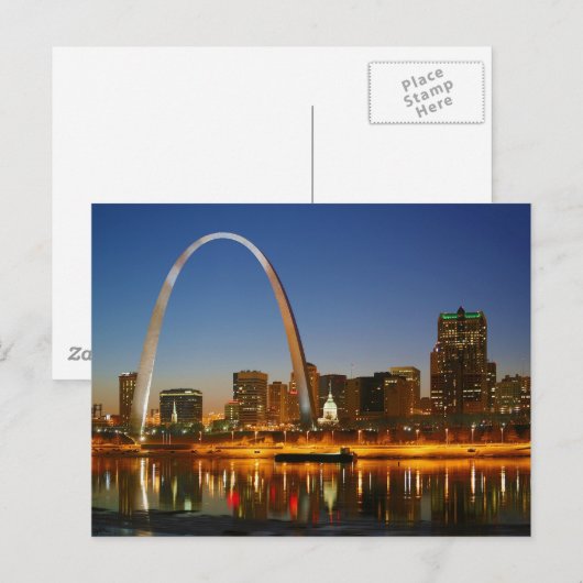 St. Louis Arch Missouri op de Mississippi door Nig Briefkaart (Voorkant / Achterkant)