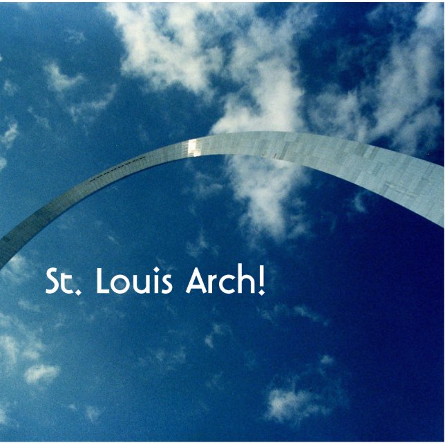 St. Louis Arch Overhead clouds sun lrg1, St. Lou.. Staand Fotobeeldje (Voorkant)