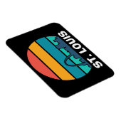 St. Louis Arch Retro Sunset Cityscape Foto Magneet (Rechterzijde)