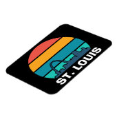 St. Louis Arch Retro Sunset Cityscape Foto Magneet (Linkerzijde)