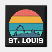 St. Louis Arch Retro Sunset Cityscape Magneet (Voorkant)