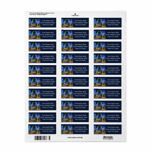 St. Louis Arch Return Address Labels (Full Sheet)