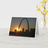 St. Louis Arch Sunset Kaart (Gele Bloem)