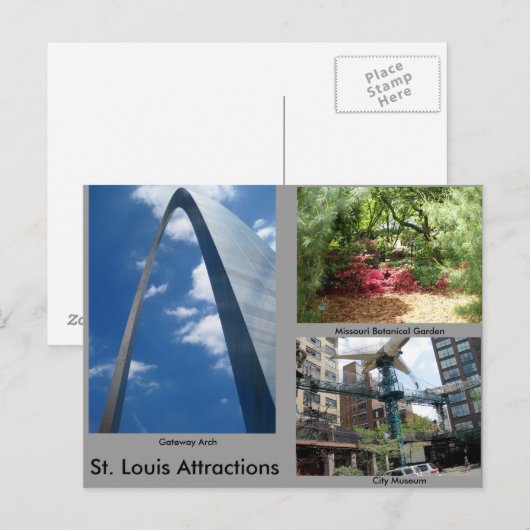 St. Louis Attractions Briefkaart (Voorkant / Achterkant)