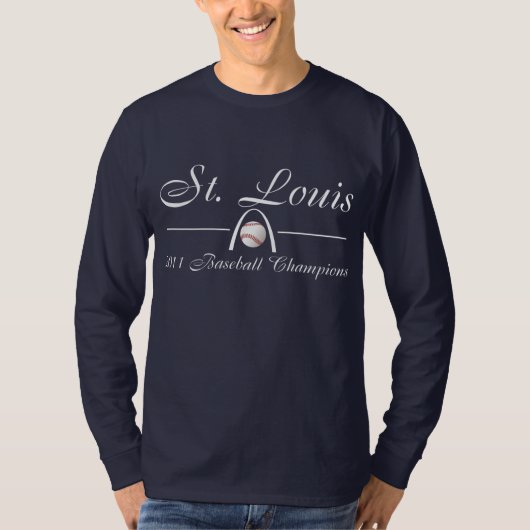 St. Louis Baseball Champion Navy Longsleeve T-shir T-shirt (Voorkant)