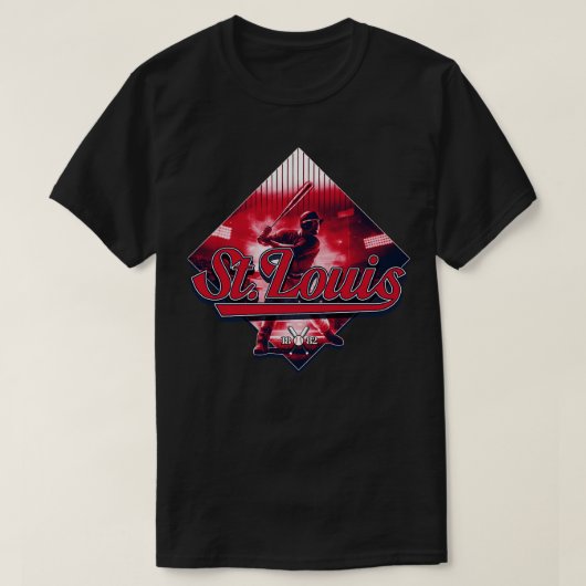 St Louis Baseball Diamond Design T-shirt (Design voorkant)
