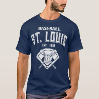 St Louis Baseball EST 1882  Wit Tekst T-shirt