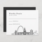 St. Louis bruiloft | Gestileerde Skyline RSVP (Voorkant / Achterkant)