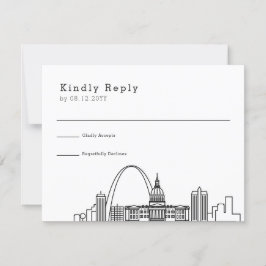 St. Louis bruiloft | Gestileerde Skyline RSVP Kaartje