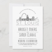 St. Louis bruiloft | Gestileerde Skyline uitnodigi Kaart (Voorkant)