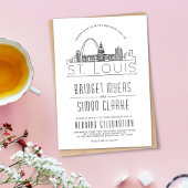 St. Louis bruiloft | Gestileerde Skyline uitnodigi Kaart