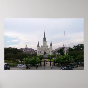 St. Louis Cathedral en Jackson Square Poster