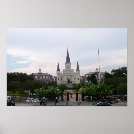 St. Louis Cathedral en Jackson Square Poster (Voorkant)