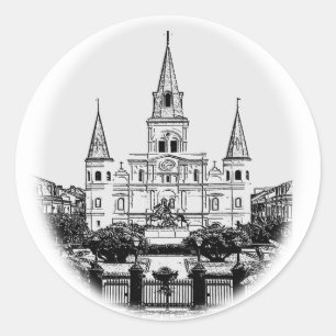 St Louis Cathedral Jackson Square, New Orleans Ronde Sticker
