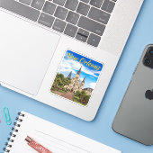 St Louis Cathedral New Orleans Waterverf Sticker (Laptop met iPhone)