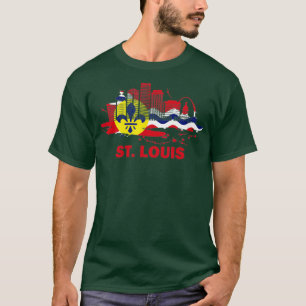St Louis City Flag Downtown Skyline St Louis Skyli T-shirt