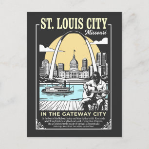 St. Louis City Missouri in de Gateway City Briefkaart