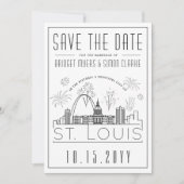 St. Louis City Save the Date | met Vuurwerk Kaart (Voorkant)
