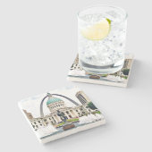 St. Louis, Courthouse, Arch, Saint Louis Onderzett Stenen Onderzetter (Zijkant)