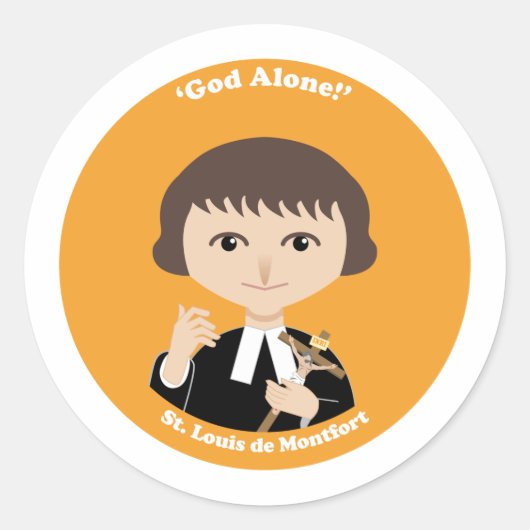 St. Louis de Montfort Ronde Sticker (Voorkant)
