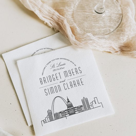 St. Louis Deco Skyline | Weddenschap Napkins Servet