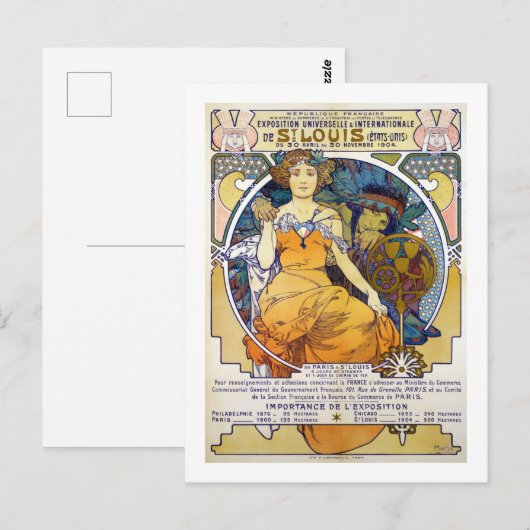 St. Louis Exhibition, Mucha Briefkaart (Voorkant / Achterkant)