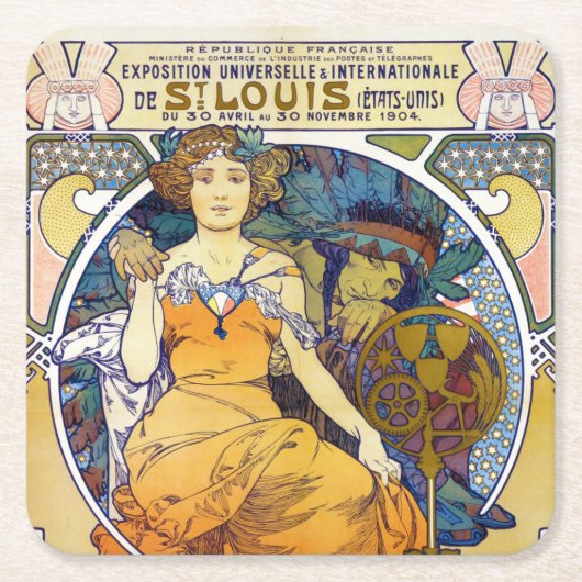 St. Louis Exhibition, Mucha Kartonnen Onderzetters (Voorkant)