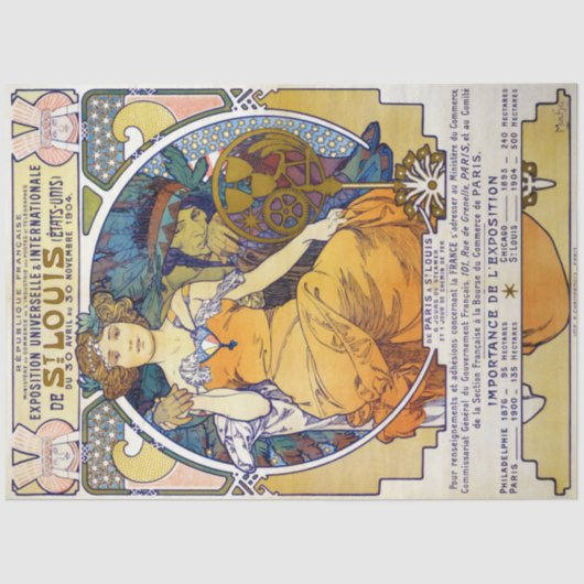St. Louis Exhibition, Mucha Tissuepapier (Voorkant)