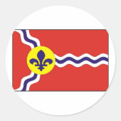 St Louis Flag Ronde Sticker (Voorkant)