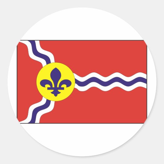 St Louis Flag Ronde Sticker (Voorkant)