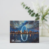 St Louis Gateway Arch City Art Briefkaart (Staand voorkant)