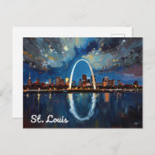 St Louis Gateway Arch City Art Briefkaart (Voorkant / Achterkant)