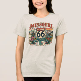 St. Louis Gateway Arch Missouri Route 66 Vintage Tri-Blend Shirt