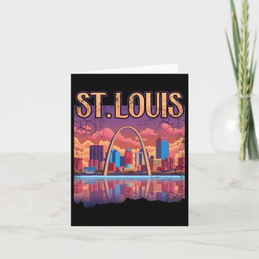 St Louis Gateway Arch Missouri Silhouette Skyline  Kaart (Voorkant)