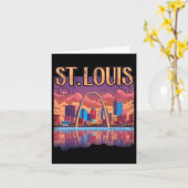 St Louis Gateway Arch Missouri Stadsgezicht Silhou Kaart (Gele Bloem)