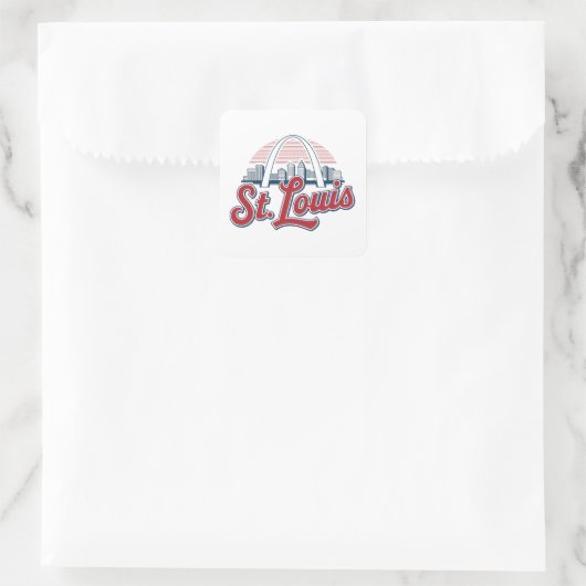 St. Louis Gateway Arch, Oude Stadstrots Vierkante Sticker (Tas)