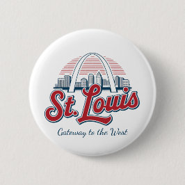 St. Louis Gateway Arch Pin – Personalized National Ronde Button 5,7 Cm