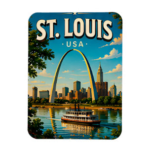 St. Louis Gateway Arch Silhouet Magneet