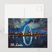 St Louis Gateway Arch Stadskunst Briefkaart (Voorkant / Achterkant)